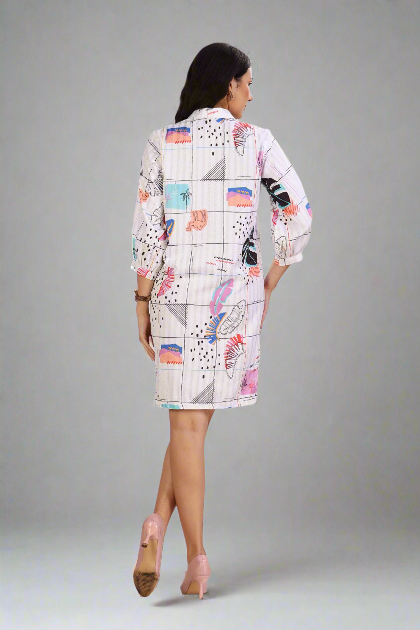 Boho Grid Day Dress