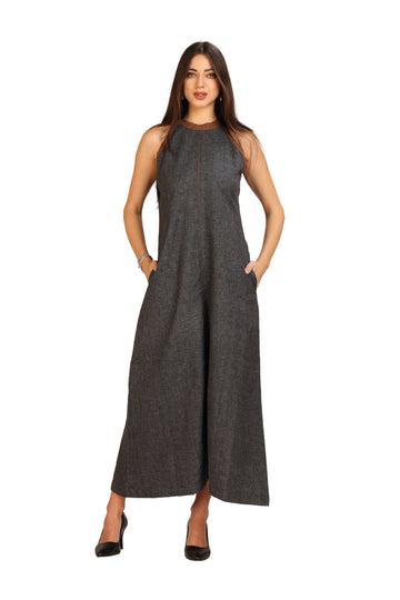 Denim Grey Halter Dress