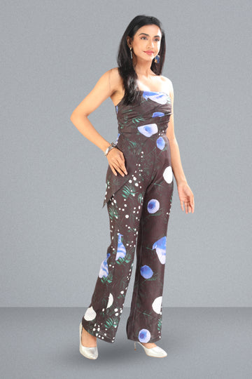 Lunar Bloom Strapless Jumpsuit