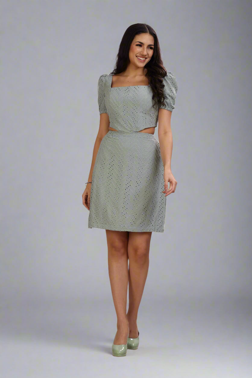 Seafoam Bloom Cutout Co-ord Set
